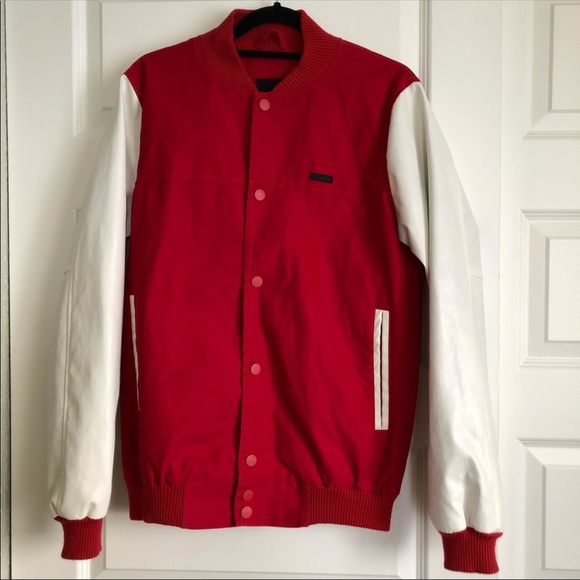 Kr3w Jackets Coats Wilcox Varsity Jacket Red White Medium Mens